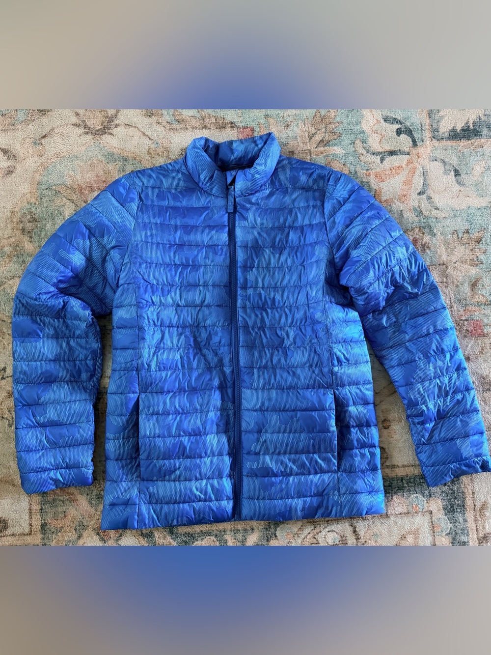 Lands' End Kids PrimaLoft ThermoPlume Blue camo Puffer Jacket